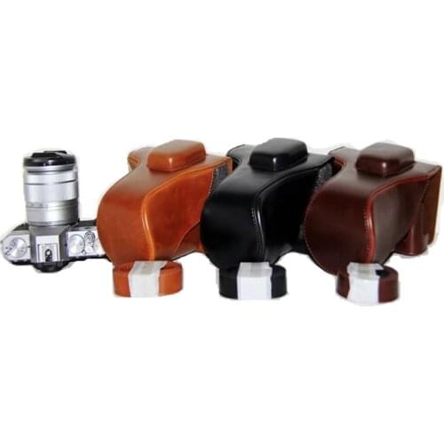 PU leather Camera Bag Case Cover Pouch For For Fujifilm X-T10 X-T20 X-T30 XT10 XT20 XT30 18-55mm 16-50mm Lens With Strap