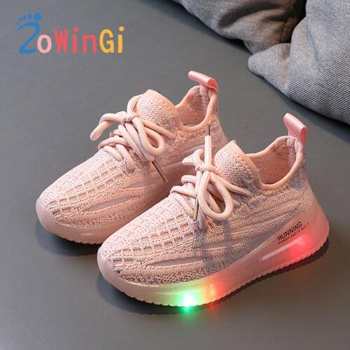 Size 21-30 Children Luminous Shoes Sport Baby Girls Shoes Anti-Slippery Sneakers basket clignotante enfant Shining Sneakers