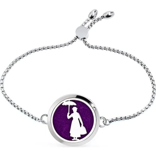 More options 316L Stainless Steel 30mm Aromatherapy Locket Bracelet Adjustable chain bracelet diffuser Locket