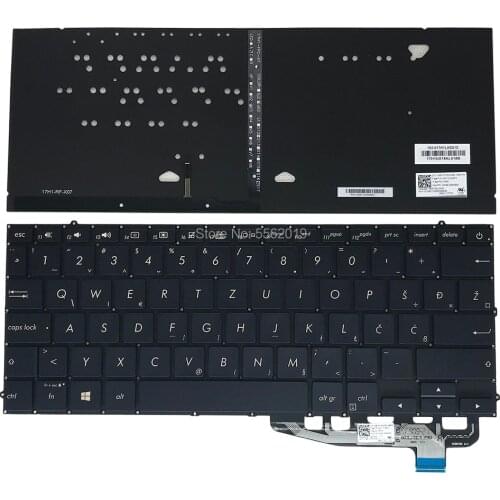 OVY WB Backlit keyboard for ASUS zenbook UX391 FA UX391UA WB Bosnian Slovenian Croatian Serbian blue keyboards 0KNB0 2606WB00