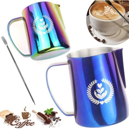 Coffee Pitcher Cup 350/600ml Stainless Steel Milk Frothing Jug Mugs Espresso Coffee Accessories Pitcher Barista Frothing Jug