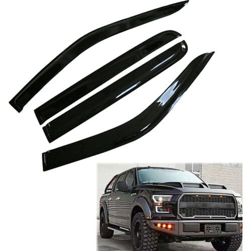 For Ford F150 15+ Car Window Visor Wind Deflector Rain Sun Visor Shield Cover ABS Awnings Shelters Cover Automobile Accessories