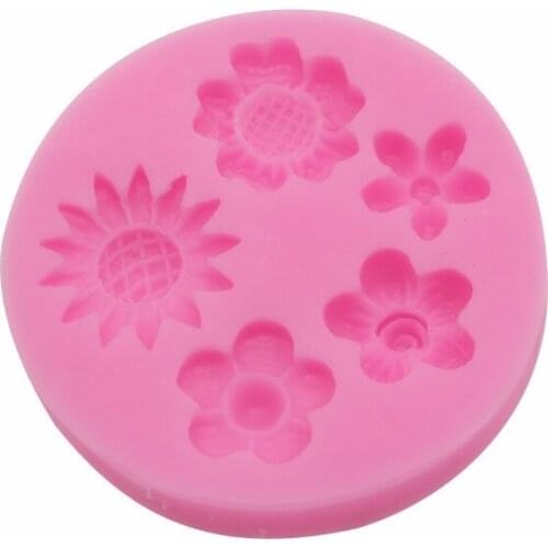 Small flower cake decoration accessory chocolate drop silicone mold baking tool 15-355