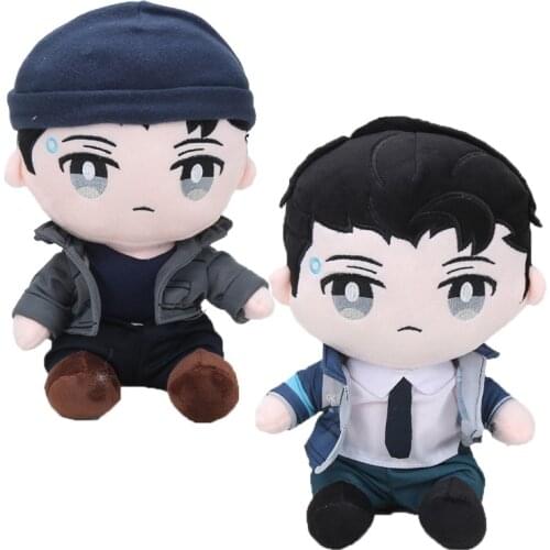 Stuffed Soft 28cm Detroit Become Human Plush Doll Toys For Children Connor Anime Plush Doll Toys Game Cosplay Sit Doll