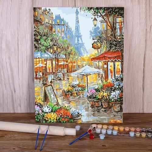 Scenery Street Landscape Paint By Numbers Set Oil Paints 40*50 Paiting By Numbers Decorative Paintings For Children Art