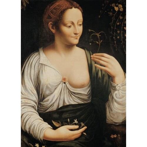 Portrait Wall Art for Home Decor Oil Painting on Canvas Columbine by Leonardo Da Vinci Painting Hand Painted 100% High Quality