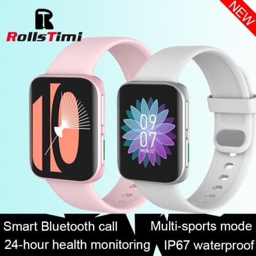 Rollstimi Fashion Smart Watch Ladies Heart Rate Blood Pressure Sport Watch Men Woman IP67Waterproof wristband3D dynamic dial