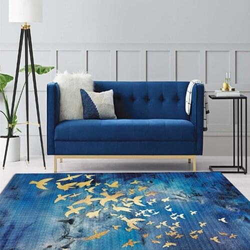 Nordic Luxury Landscape Printed Blue Rug For Bedroom Carpet Washing Machine Living Room Decoration Mat In The Bathroom Doormat