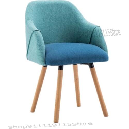 Nordic Solid Wood Dining Chair Color Matching Chair Modern Simple Family Study Chair Coffee Chair Negotiation Chair Soft Bag Com