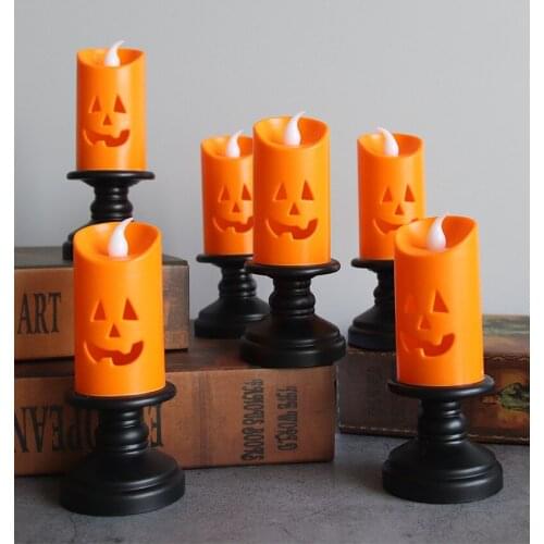 Halloween Snow Globe Candles Lighted Lamp Battery Operated Flameless Candles Table Centerpiece for Halloween Celebration Party