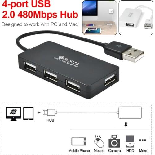 High Quality USB 2.0 HUB 480MBPs 4 Port USB Splitter USB HUB 2.0 Adapter Laptop Accessories USB For PC Computer