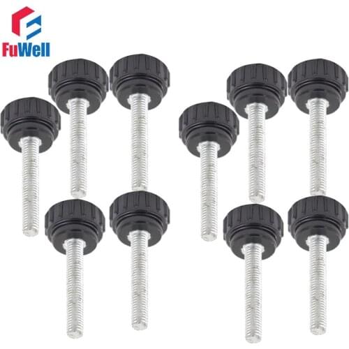 10pcs M4 Thread 15mm Head Knurled Grip Knob 10/15/20/25/30/40mm Length Replacement Screw on Type Knurled Round Knob Handles