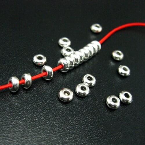 100pcs/lot Tibetan Flat Round Tiny Metal Beads 5mm Decoration Beading Spacer Accessories DIY Jewelry Making Bracelets