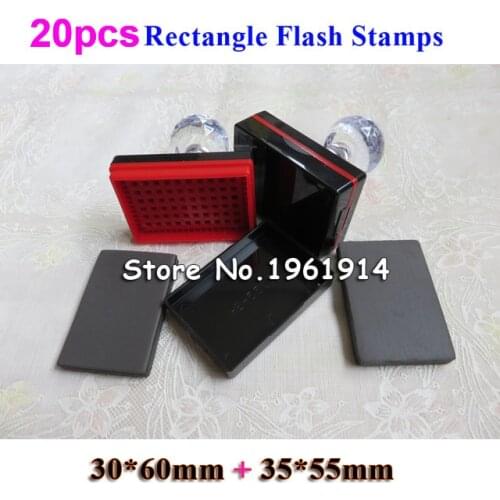 20pcs Rectangle 30x60mm + 35x55mm +7MM Rubber Pads Flash Stamp Shell Photosensitive Material Selfinking Stamping Self Ink Rubber