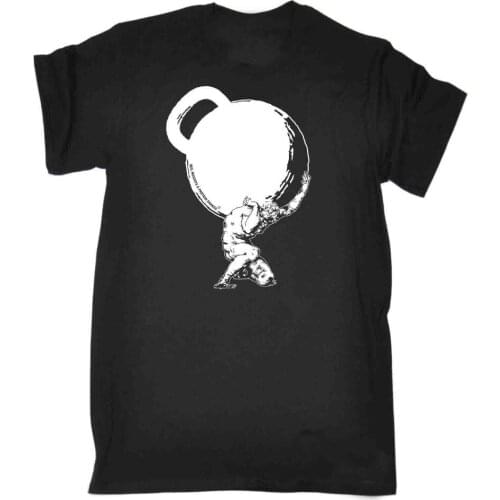2019 Fashion Round Neck Clothes Greek God Atlas Kettlebell Mens Swps T-Shirt Birthday Gift Workout Trainer Shirts