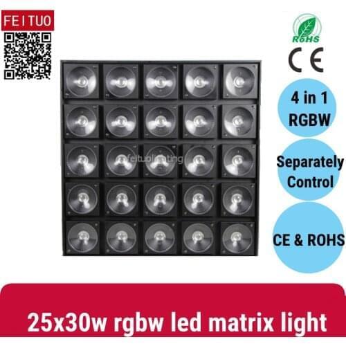 4pcs 25x30W COB 4in1 LED matrix light RGBW Wash 5x5 pixel matrix led panel night club light