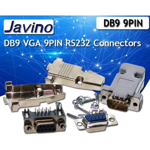 5PCS DB9 Female Male RS232 socket 9-pin serial port connector interface welding plate wire type metal shell DR9
