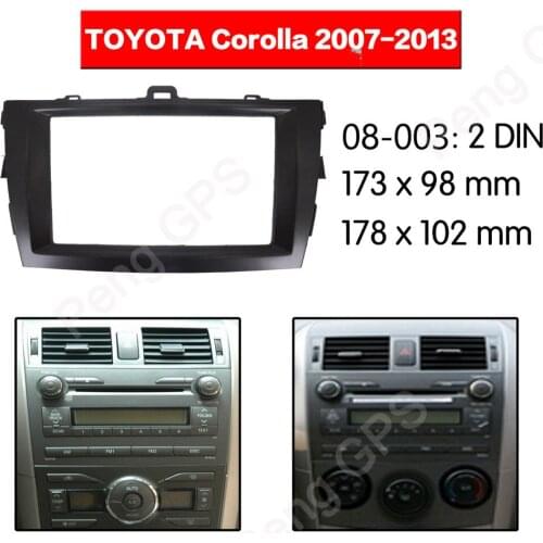 2 DIN Car Radio stereo Fitting installation adapter fascia For TOYOTA Corolla 2007 2008 2009 2010 2011 2012 2013 frame Audio