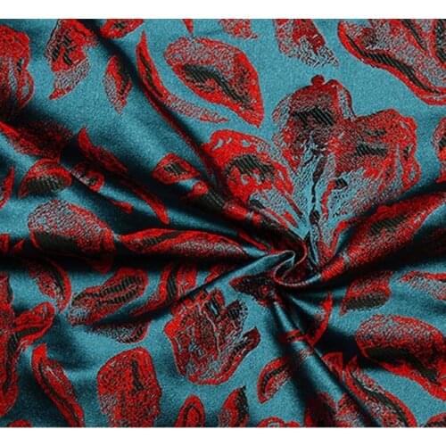 CF539 1meter Rose Florals Jacquard Brocade Fabric Chinese Style Cheongsam Fabric Pillow Cushion DIY Sewing Fabrics Chinese Gifts