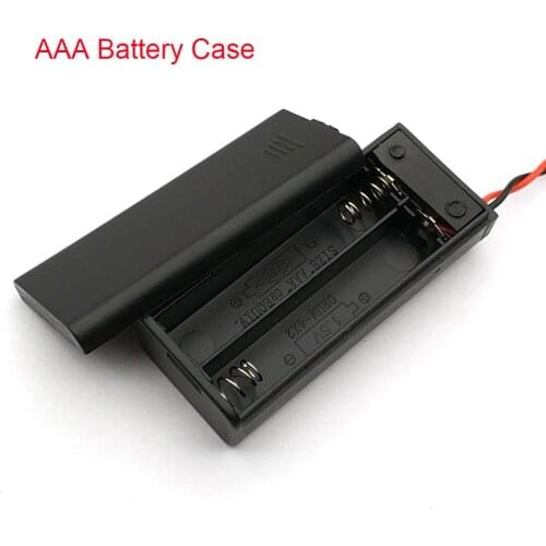 AAA Battery Holder Case Box With Leads With ON/OFF Switch Cover 2 Slot Standard Battery Container