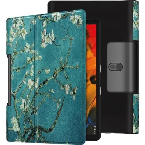 Color painting Case For Lenovo Yoga Smart Tab 10.1 /yogatab5 /YT-X705 Funda Tablet Slim Magnetic Two Folding Stand Cover