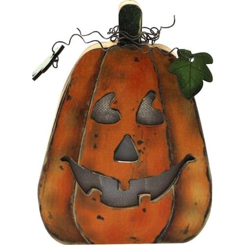 Wooden Pumpkin Skull LED Pony Lantern Halloween Decoration Prop Creative Holiday Bar Party Light LED Oil Lamp Prop