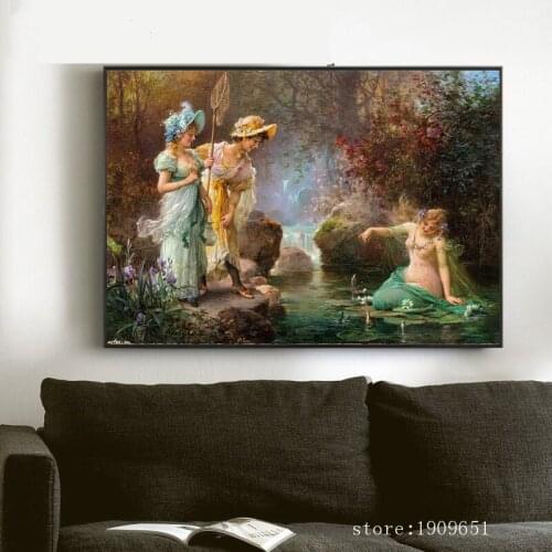 No frame classical court figures dame noble scenery canvas printings oil painting printed on cotton wall art decoration picture