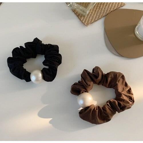 Korean Cute High Quality Pearl Scrunchies Women Romantic Elastic Hair Rope Vintage Hair Tie Hair Ornaments Accessories