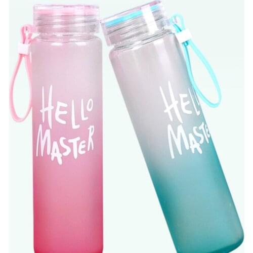 Fashion Scrub Glass Water Cup Gradient Seven Colors Portable Hand Cup Creative Couple Bottles