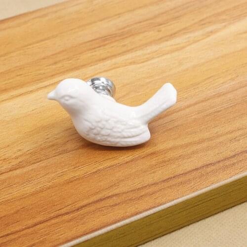 Fashion Furniture Handles Ceramic Peace Dove Drawer Knobs Cartoon Bird Cabinet Cupboard Handles Novelty Creative Hardware