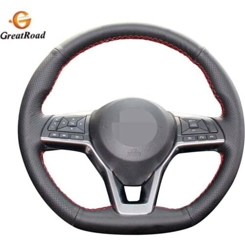 Genuine leather car steering wheel cover for Nissan X-Trail 2017-2019 Qashqai 2018 Rogue/Original Steering-Wheel Handlebar Braid