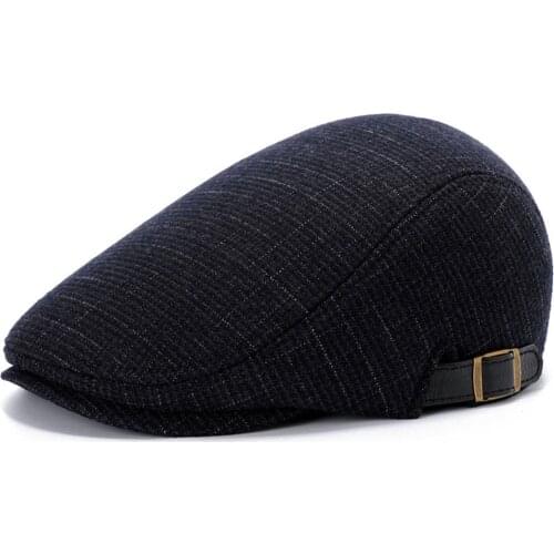 Fibonacci Winter New Newsboy Caps For Men Retro Beret Hats Adjustable Cotton blend Male Plaid Casual Flat Ivy Cap