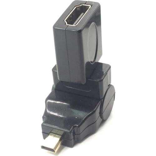 Micro HDMI-compatible Male to HDTV Female Converter Adapter Connector 360 Degree Rotating Cable Adapter