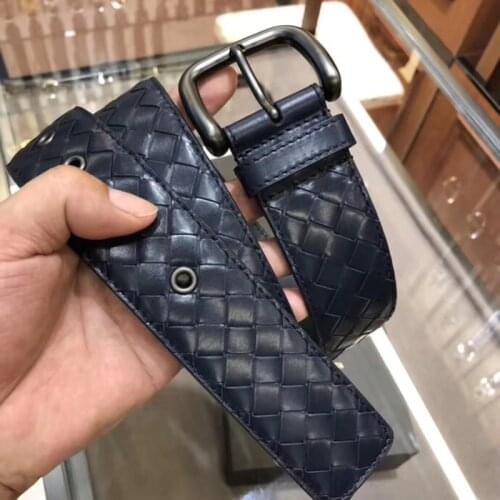 Ремень Mens belt High-quality Belt Male and female general-purpose Pin buckle Top layer leather Hand knit ремень мужской