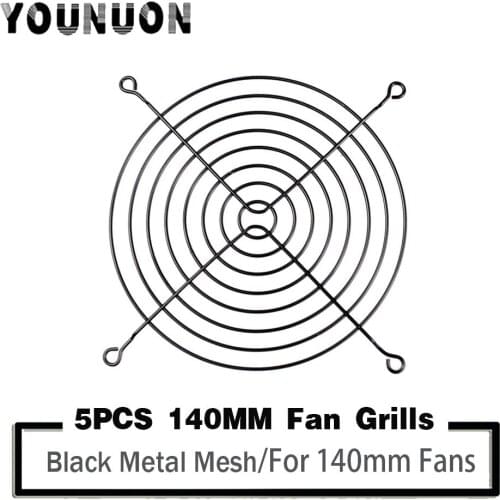 5 Piecces 140mm Fan Grills 140x140m Metal Mesh Finger Protector for 140mm Fan PC Laptop Computer Case Fan LED Fans