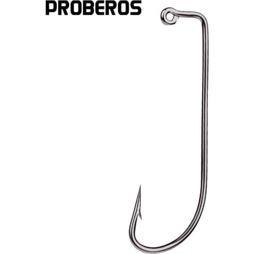 PROBEROS Fishing Hook 91751-2#-5/0# Oshaughnessy JIG Hook White Nickel Color fishhook