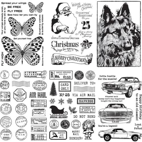 "Merry Christmas"Transparent Silicone Clear Stamp For Scrapbooking DIY Craft Soft Stamp Albums Handmakes Embossing Stamps Albums
