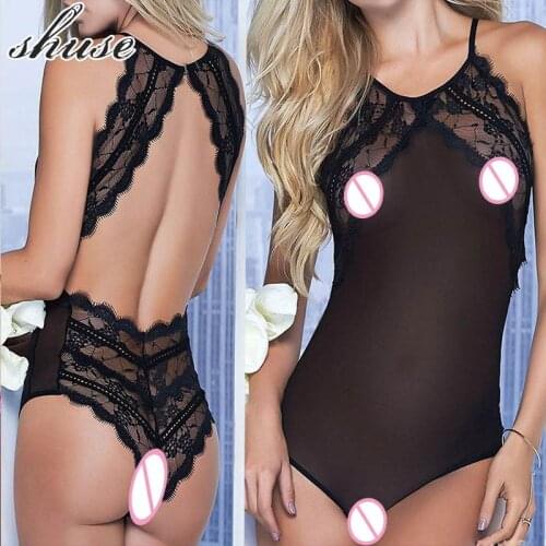 Sexy Backless Transparent Lingerie Womens Underwear bodysuit Costume Hot Erotic Sex Porn Babydoll Nightwear Tight Teddies