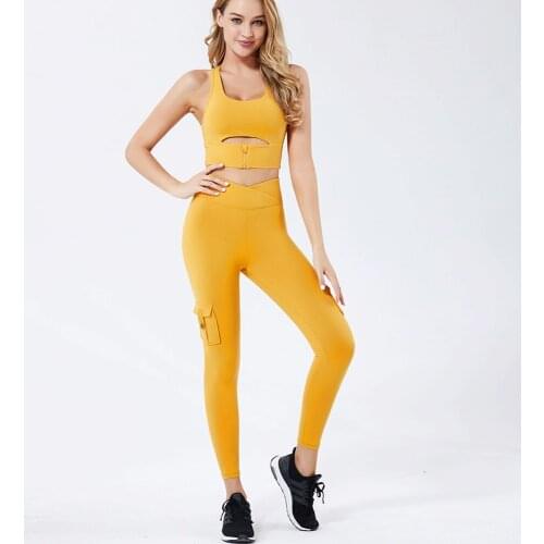 Sexy Yoga Set Women Fitness Clothing Sportswear Woman Gym Leggings Tights Padded Push-up Sports Bra Sports Suits