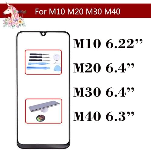For Samsung Galaxy M10 M20 M30 M40 Touch Screen Front Glass Panel LCD Outer Display Lens M105 M205 M305 M405 Glass Replacement