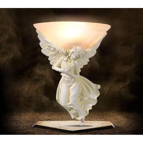 Modern Brief Arandela Wall Lamp Fashion European Style Wall Light Angel Girl Lampshade Sconce For Bedroom E27 Novelty Fixture
