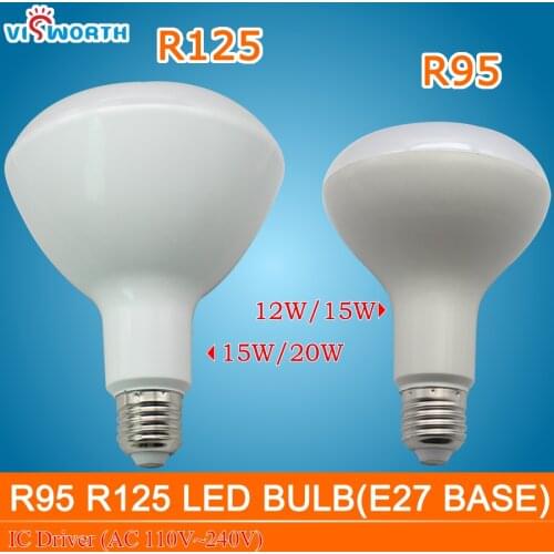 E27 Led Lamp R95 R125 Lampada Led Spotlight 12W 15W 20W Led Bulb Ac 110V 220V 240V Warm Cold White Home Bombillas