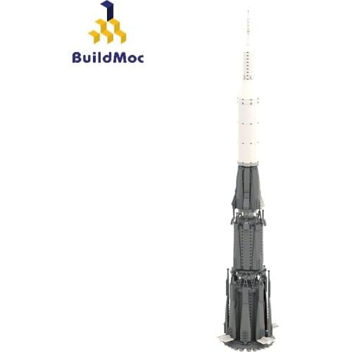 BuildMoc Technical Soviet N1 Moon Rocket Saturn Scale Building Blocks MOC Technical Assemble Model Bricks Toys Children