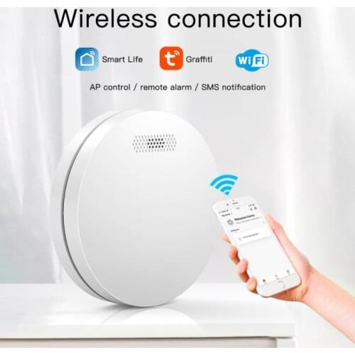 Graffiti Intelligent WiFi Fire Smoke Alarm Household Wireless Smoke Sound And Light Alarm Sensor Tuya Smart Life Remote Control