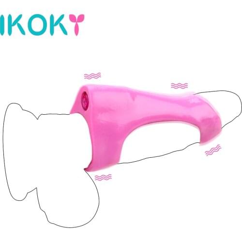 IKOKY Vibrating Penis Ring Delay Ejaculation Male Masturbation Adults Products Sex Toys for Men G Spot Stimulation Penis Trainer