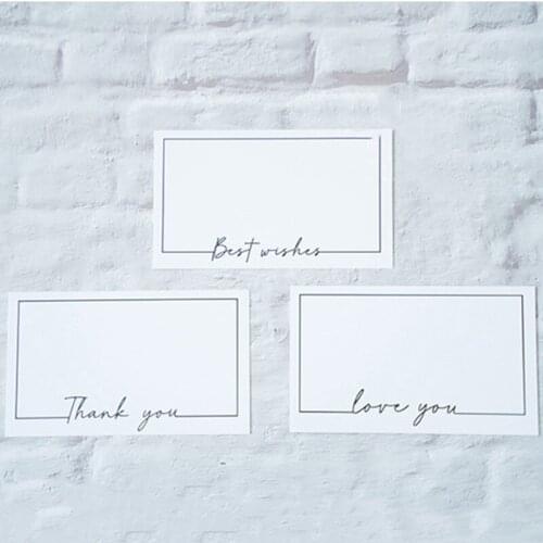 10pcs Thank You/bestwishs/love You White Vintage Card DIY Graffiti Word Cards Blessing Message Card Birthday Greeting Card
