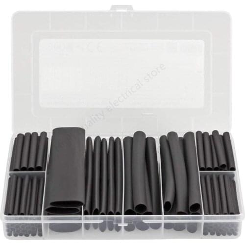 142Pcs Black Heat Shrink Tubing Wrap Cable Sleeve Shrinkable Tube Shrink Tube Sleeves
