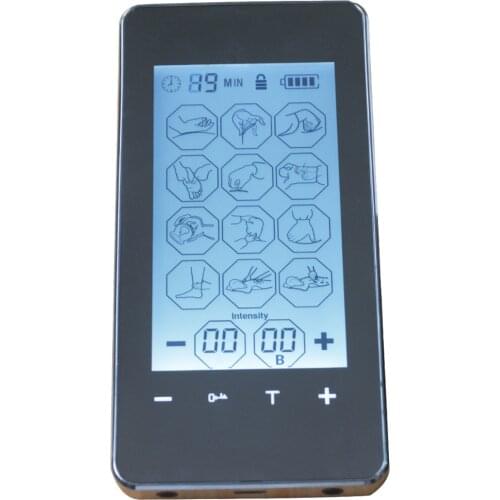 2 Channel LCD Touch Screen TENS Unit Electronic Pulse Stimulator Massager 12 Mode Electro Therapy Device Pulse Massager