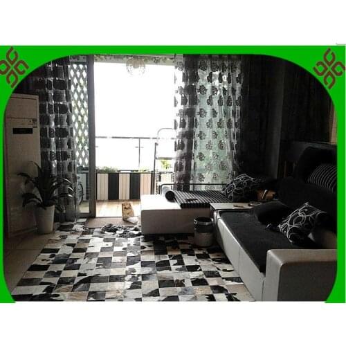 2018 free delivery 100% natural cowhide leather rug wool yarn