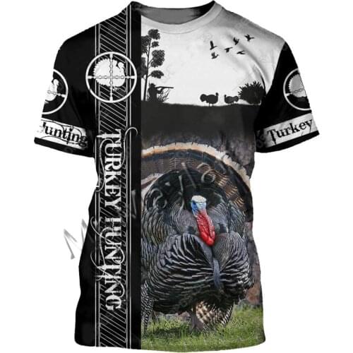 3D Print Fashion Animal Turkey Hunting Colorful Men/Women O-Neck T-shirts Leisure Hip Hop/ Short Sleeved / Beach Shorts / S-57